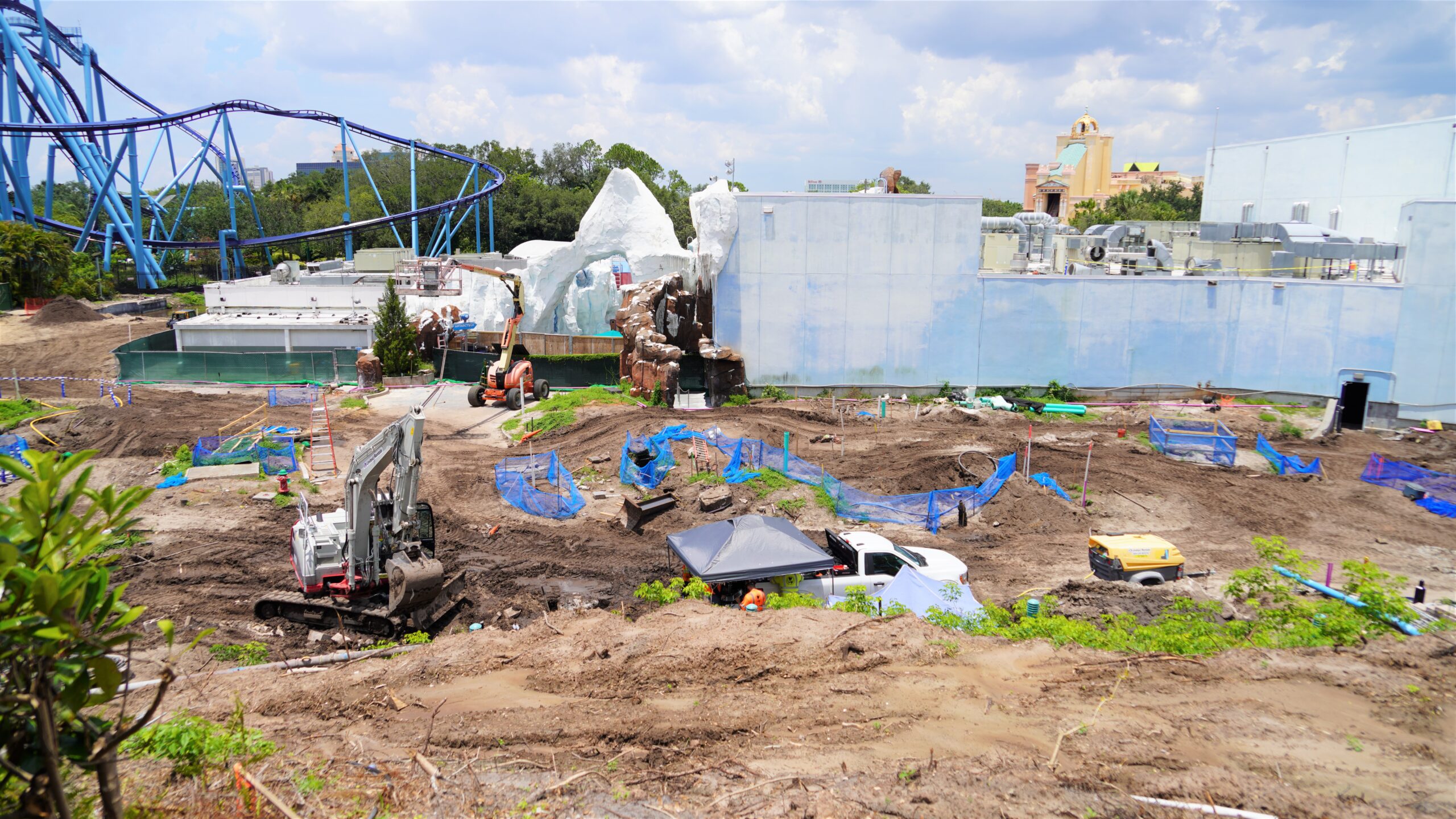 SeaWorld Orlando 2024 Roller Coaster Construction Update 7.5.23 Foundation Work Begins!