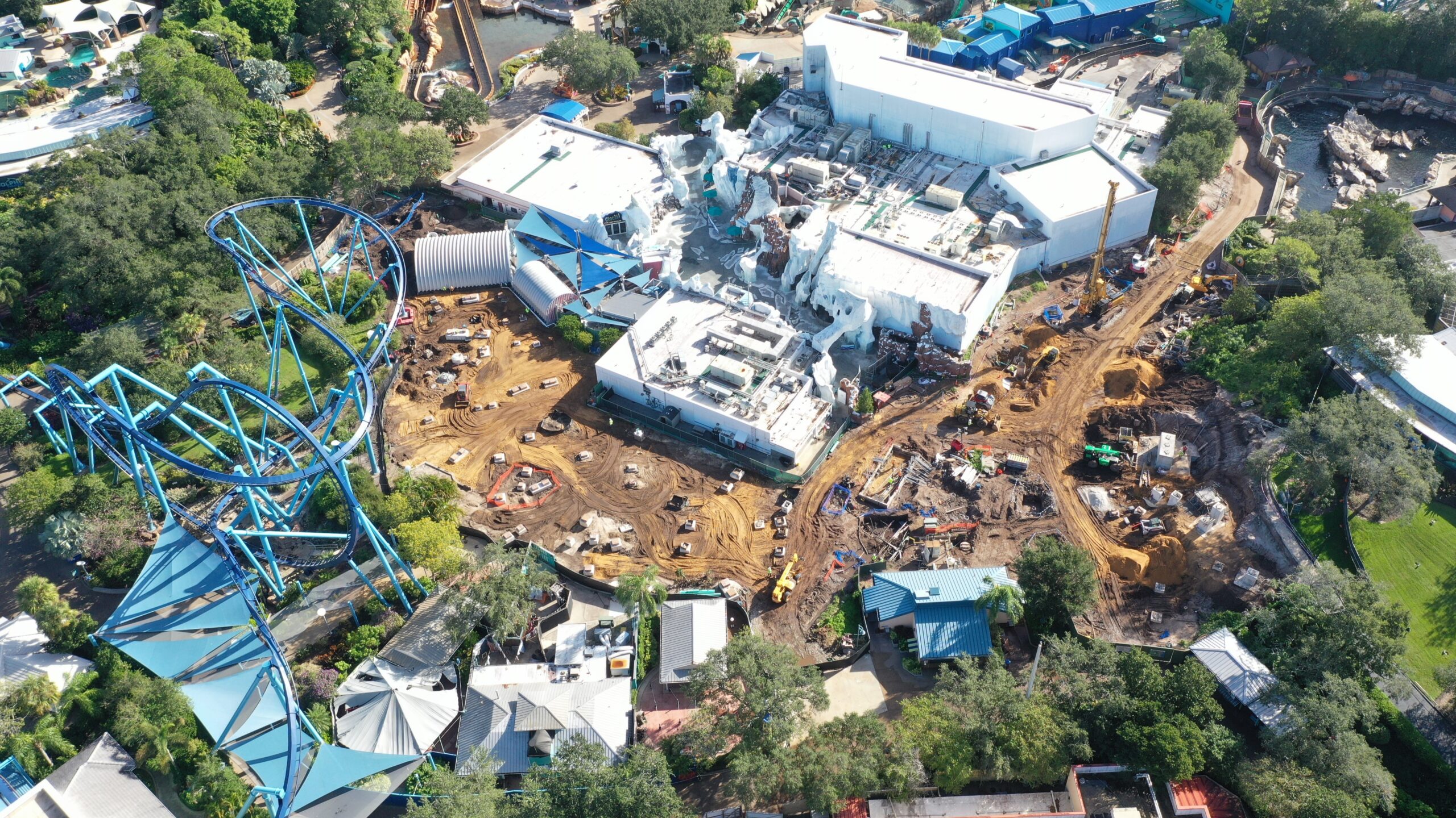 SeaWorld Orlando Penguin Trek New For 2024 Roller Coaster Construction Update 10.5.23