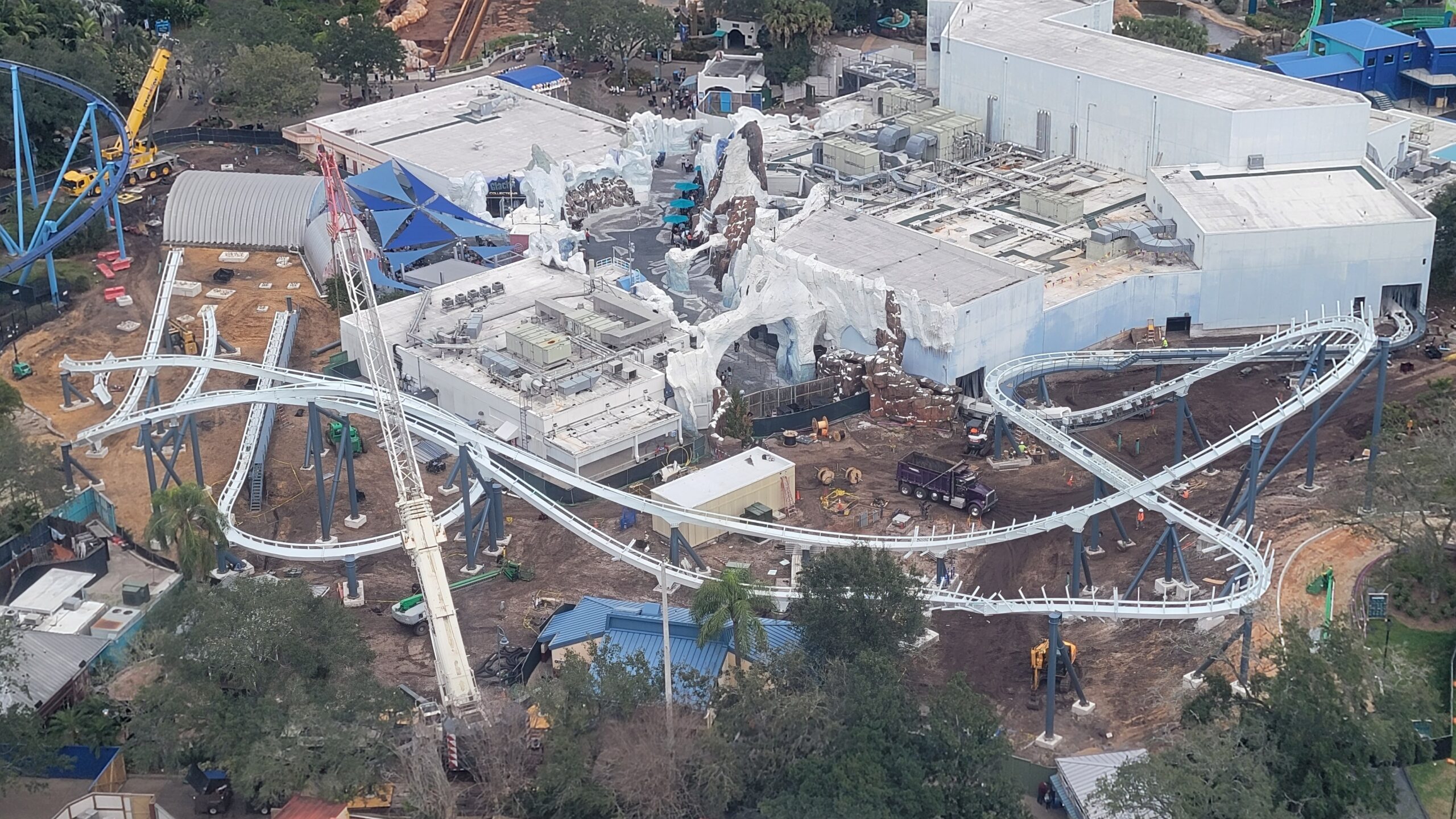 SeaWorld Orlando | Penguin Trek New For 2024 Roller Coaster | Construction Update 1.18.24