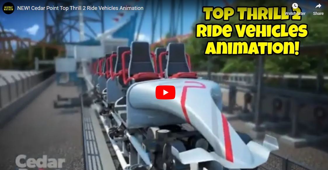 NEW! Cedar Point Top Thrill 2 Ride Vehicles Animation