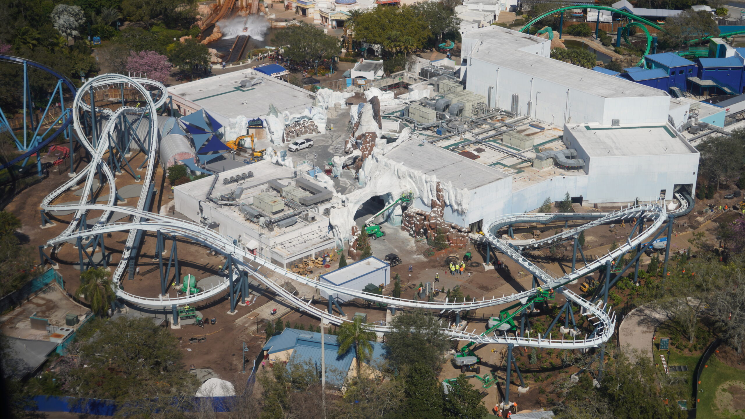 SeaWorld Orlando Penguin Trek Roller Coaster / General Park Construction Update 2.26.24